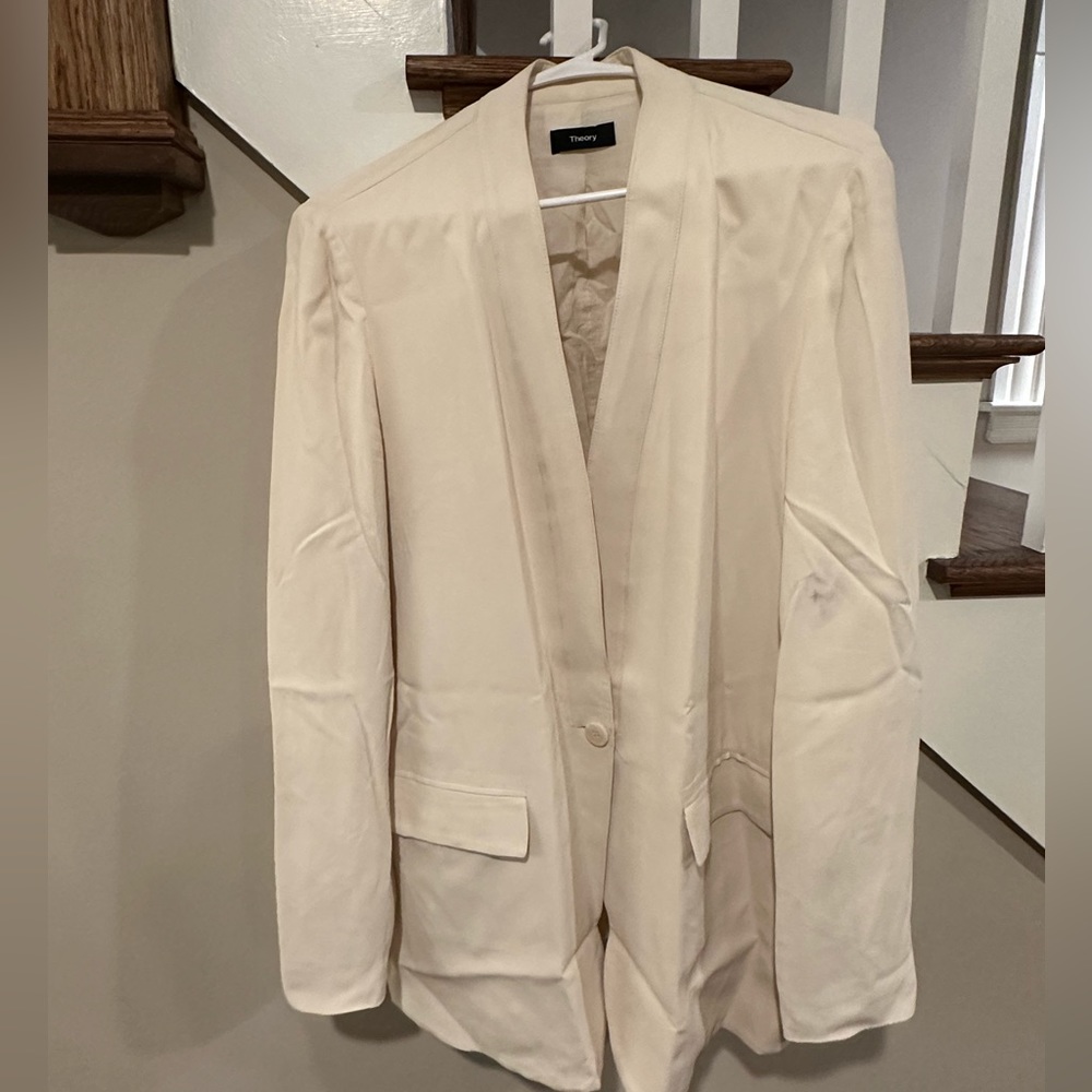 Theory cream oversized blazer